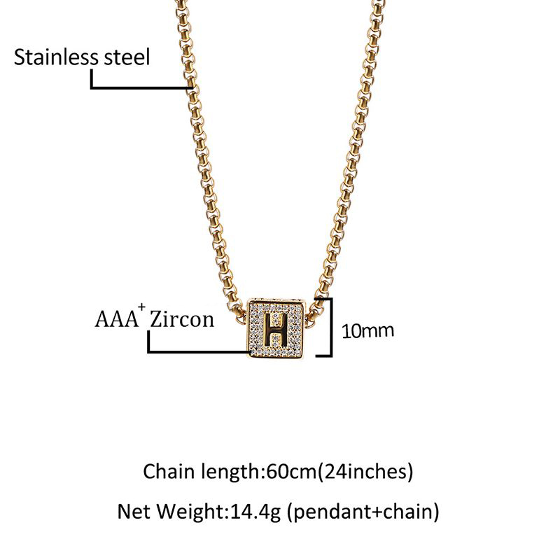 Iced 26 Cube Letters Necklace