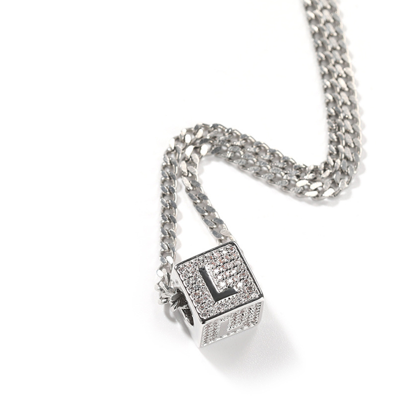Iced 26 Cube Letters Necklace