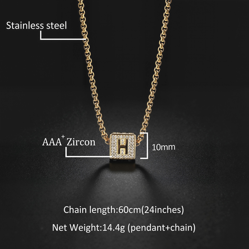 Iced 26 Cube Letters Necklace