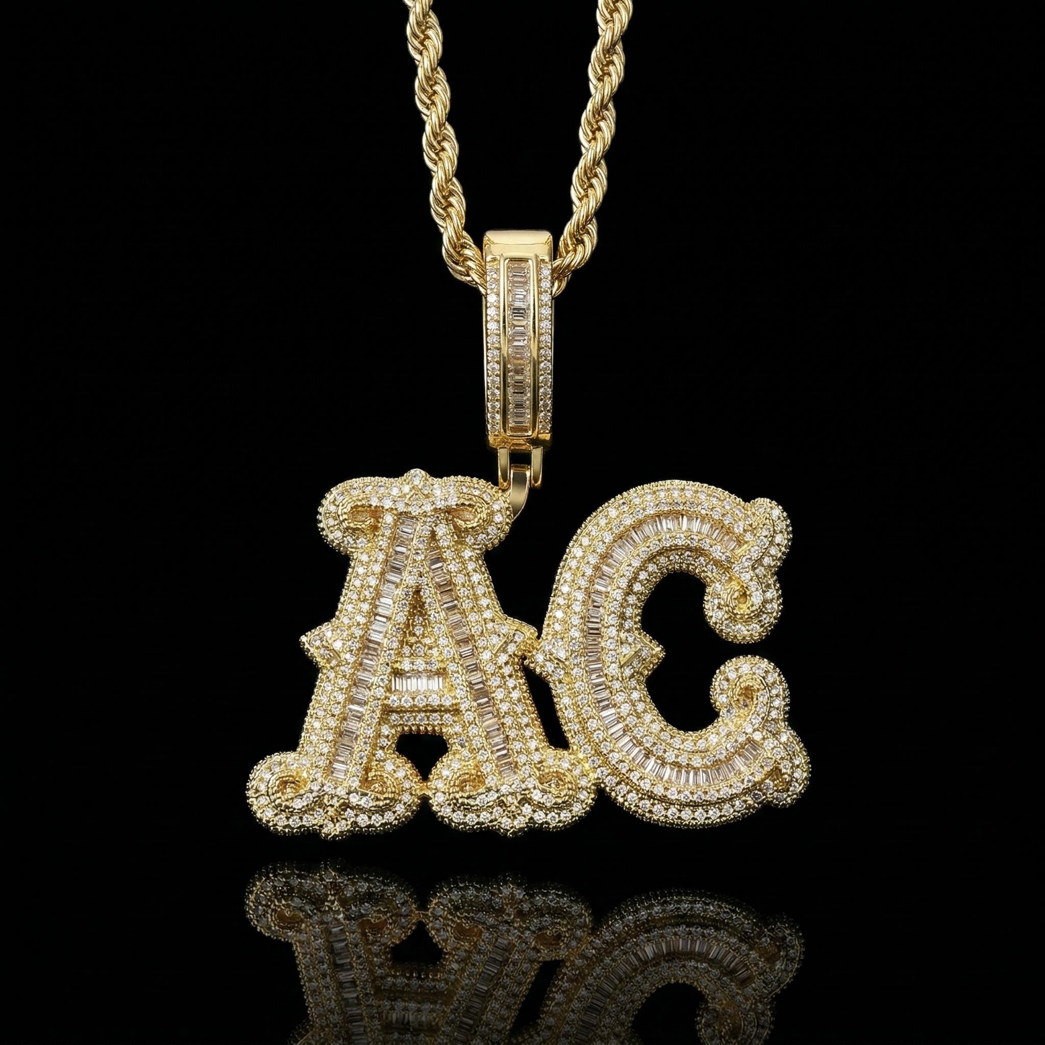 Custom Thorns Baguette Letters Pendant