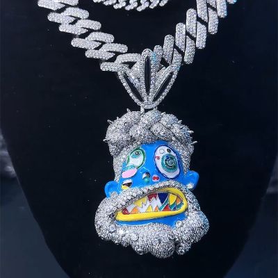 Iced Jesus Enamel Face Pendant