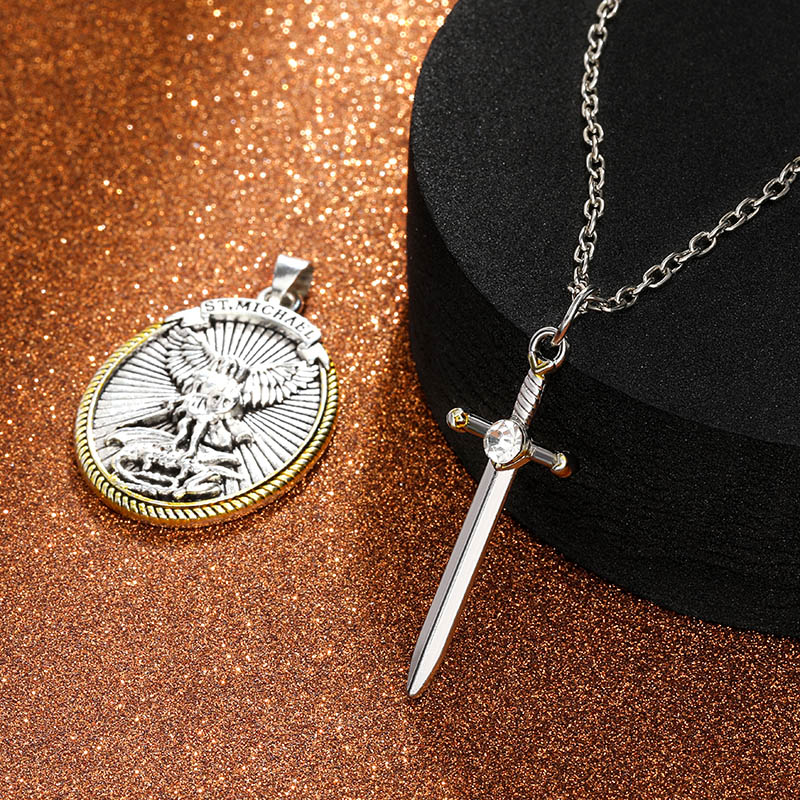 St. Michael Shield and Sword Protection Pendant