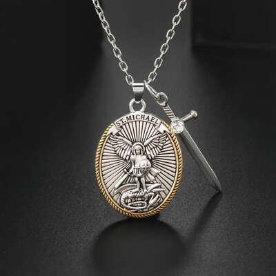St. Michael Shield and Sword Protection Pendant St. Michael Shield and Sword Protection Pendant