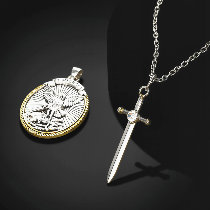 St. Michael Shield and Sword Protection Pendant St. Michael Shield and Sword Protection Pendant