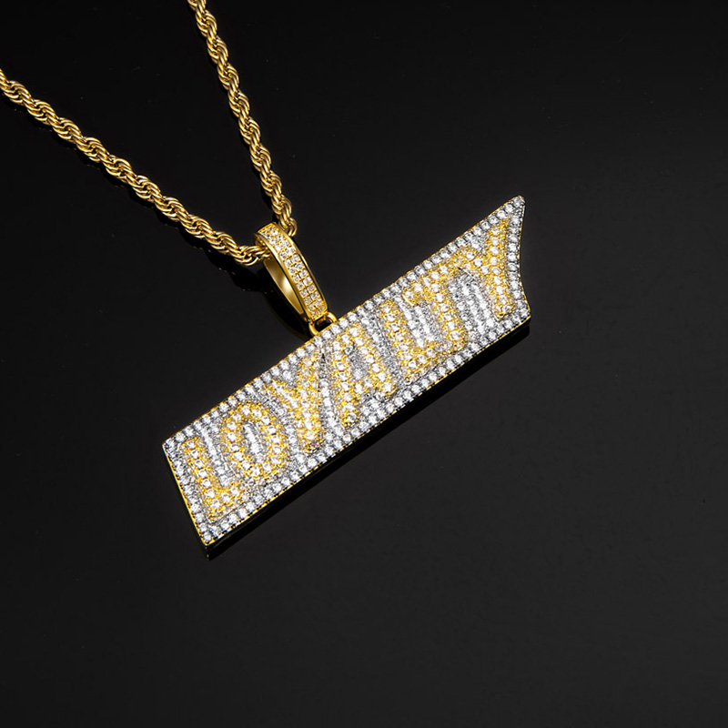  Iced LOYALTY Pendant in Gold