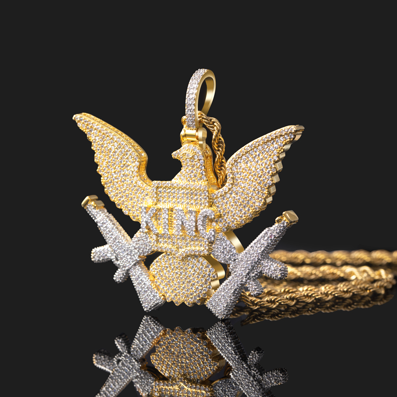 Iced KING Eagle Pendant - Helloice