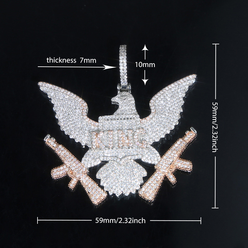 Iced KING Eagle Pendant