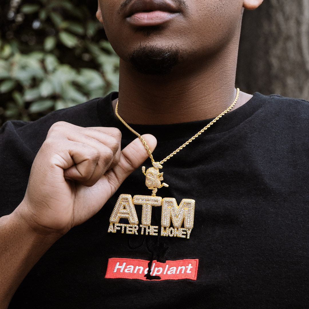 Iced After The Money ATM Dollar Bag Pendant
