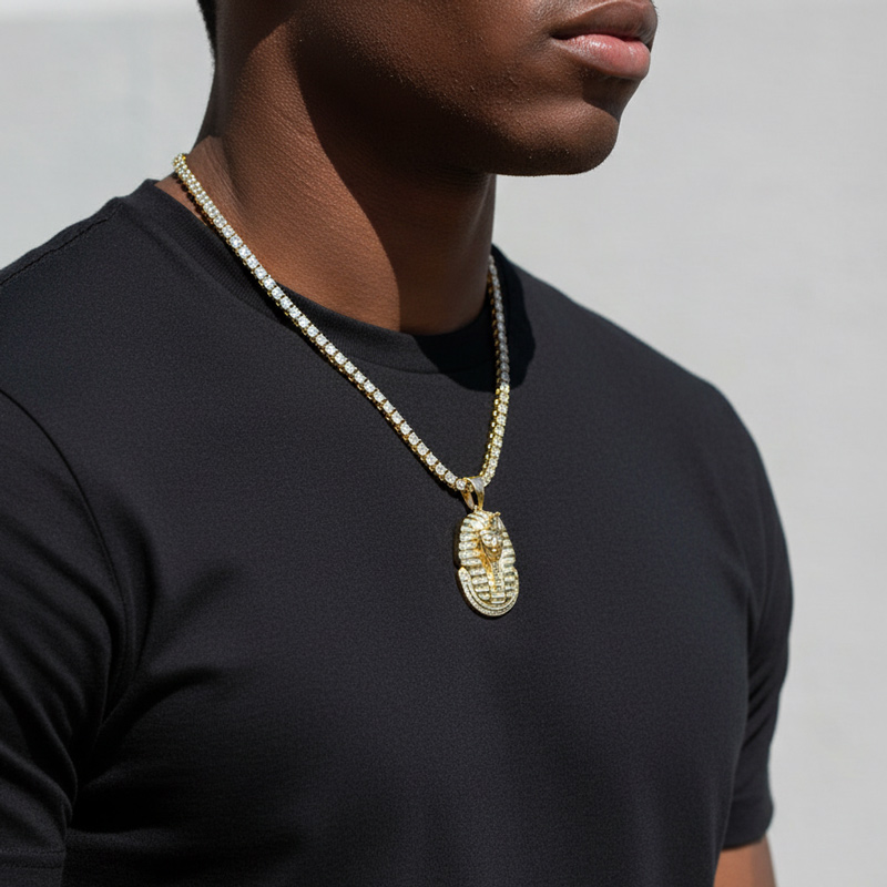 Iced Pharaoh Pendant in Gold Iced Pharaoh Pendant in Gold