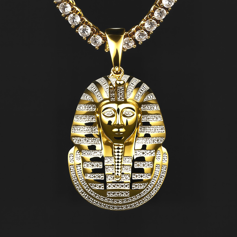 Iced Pharaoh Pendant in Gold Iced Pharaoh Pendant in Gold