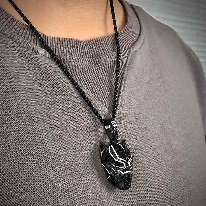  Iced Black Panther Pendant in Black Gold