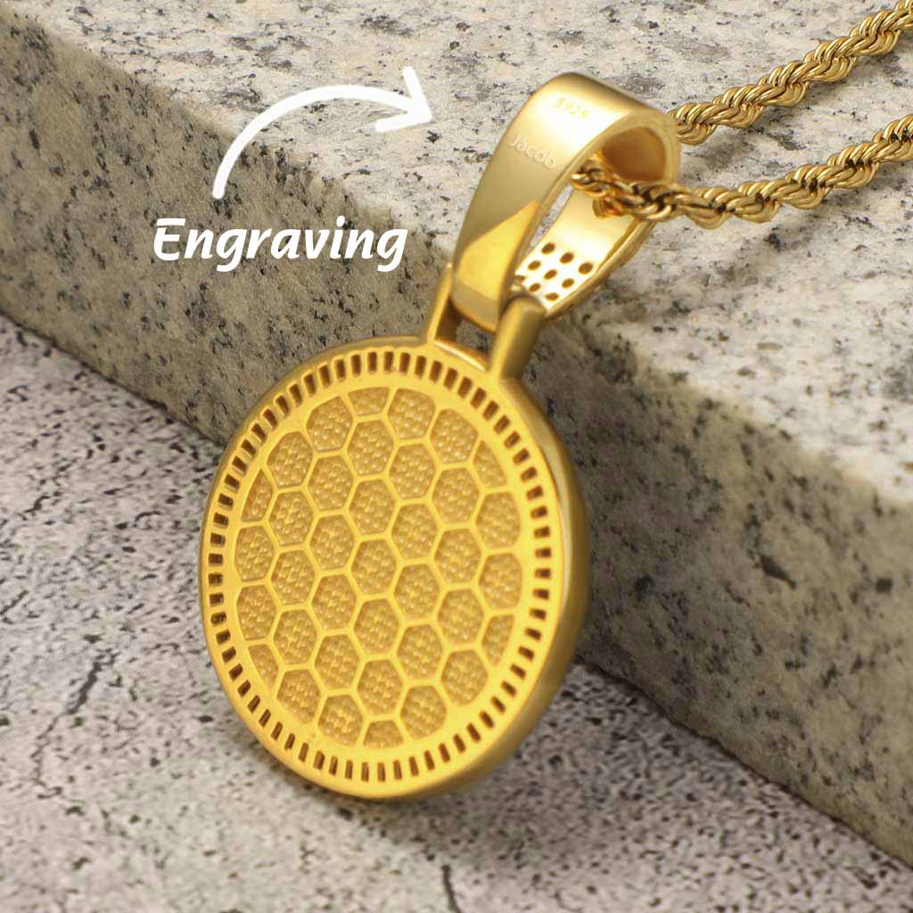 Iced Lion Pendant in Gold