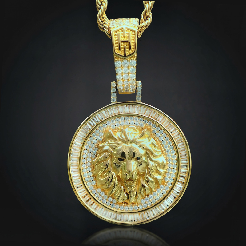 Iced Lion Pendant in Gold Iced Lion Pendant in Gold