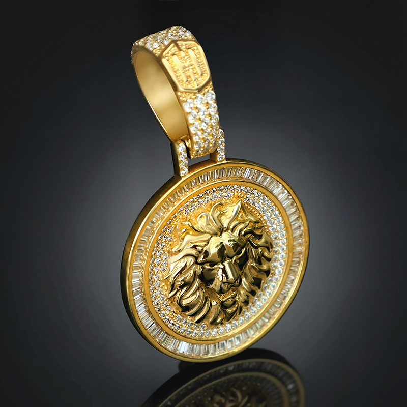 Iced Lion Pendant in Gold Iced Lion Pendant in Gold