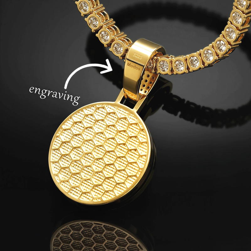 Iced Snake Hair Banshee Pendant in Gold Iced Snake Hair Banshee Pendant in Gold