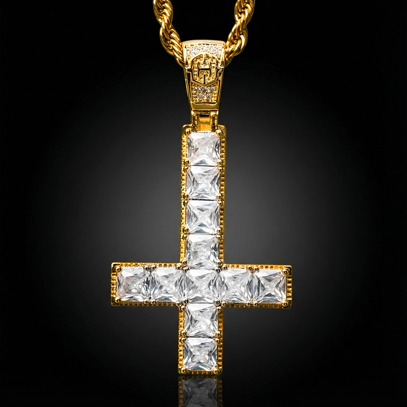 Upside Down Cross Pendant in Gold Upside Down Cross Pendant in Gold