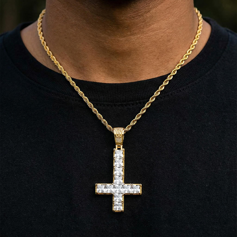 Upside Down Cross Pendant in Gold Upside Down Cross Pendant in Gold