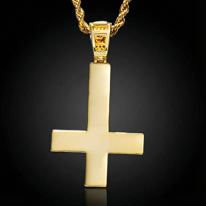Upside Down Cross Pendant in Gold Upside Down Cross Pendant in Gold
