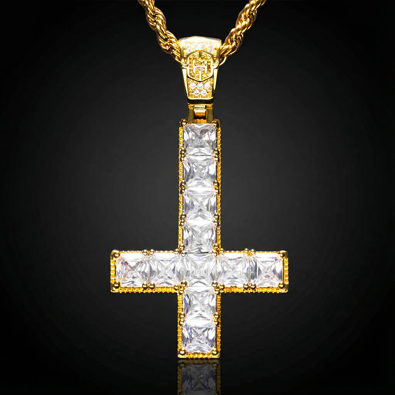 Upside Down Cross Pendant in Gold Upside Down Cross Pendant in Gold