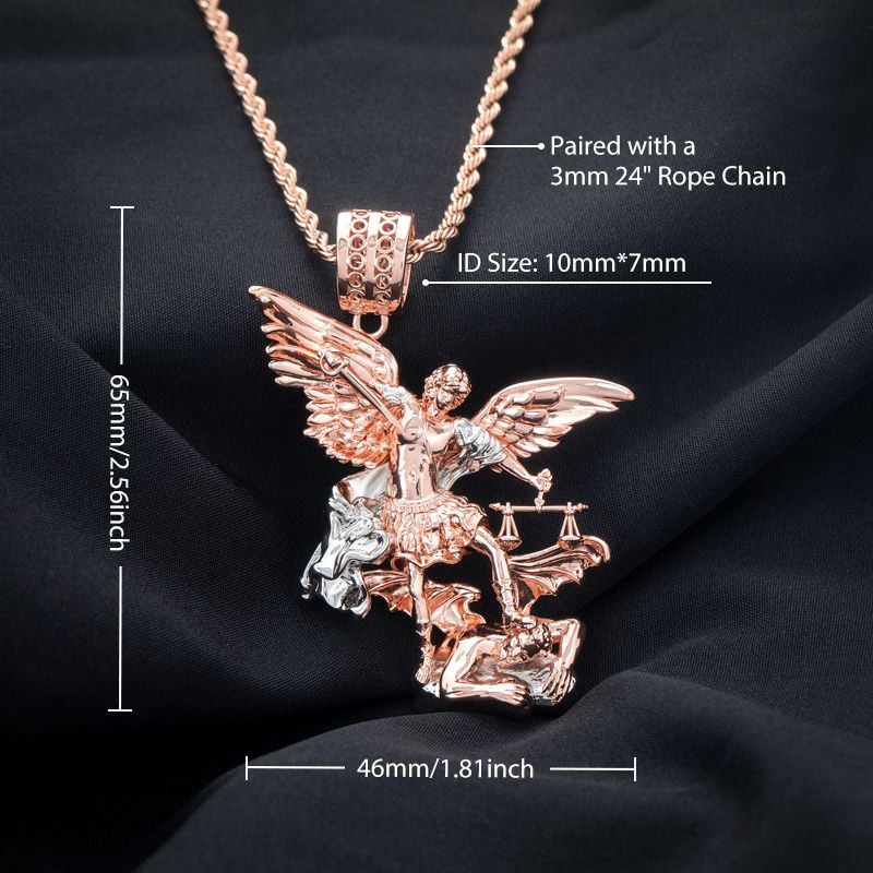 thumbnail image 2 of Men's Stainless Steel Necklace Saint Michael Black Stylish - Temu... 2 of 13