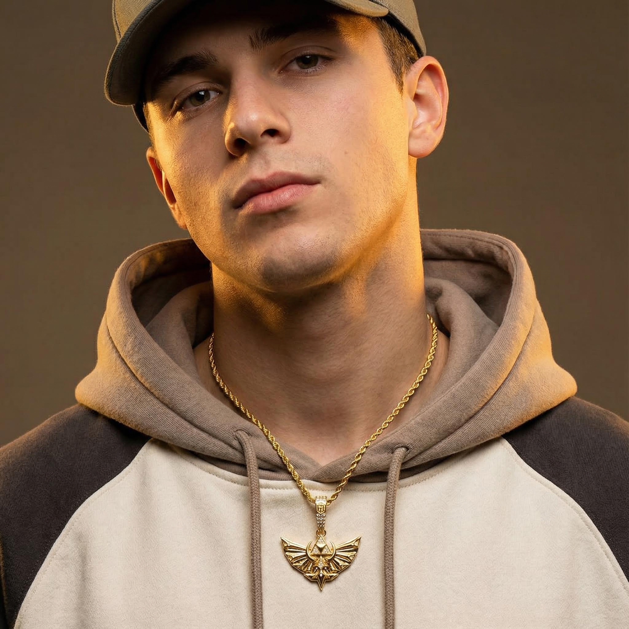 Iced Triangle Sacred Hawk Pendant Iced Triangle Sacred Hawk Pendant