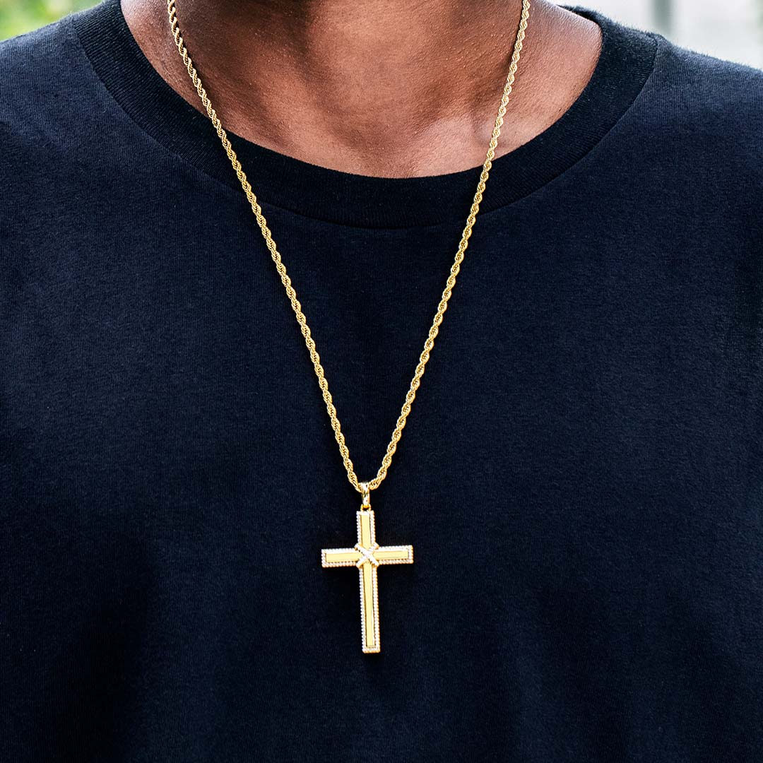 Iced "I CAN DO ALL THINGS" Cross Pendant