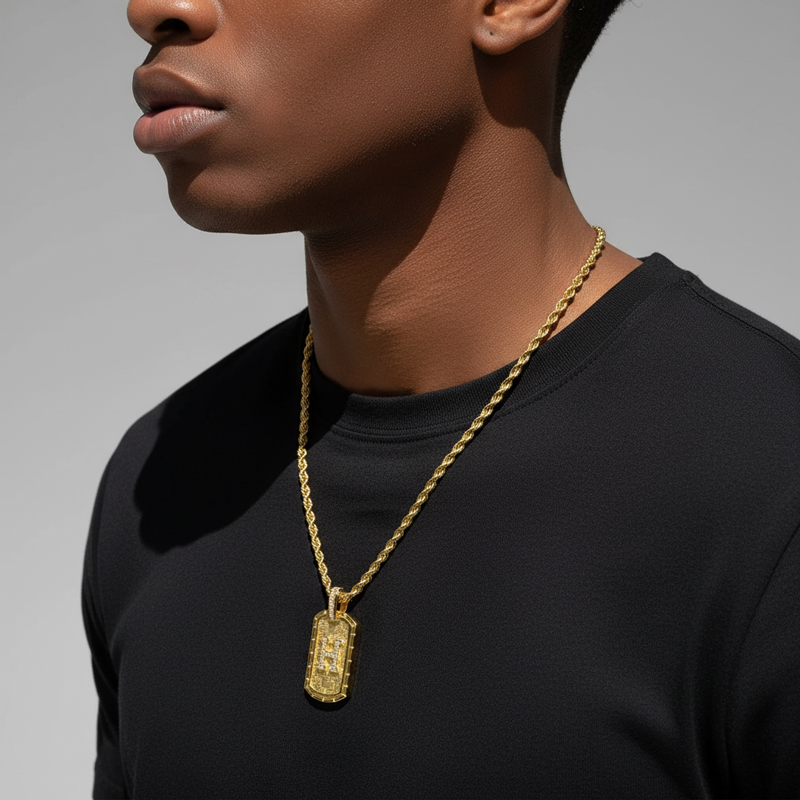 Iced A-Z Initial Letter Pendant in Gold Iced A-Z Initial Letter Pendant in Gold