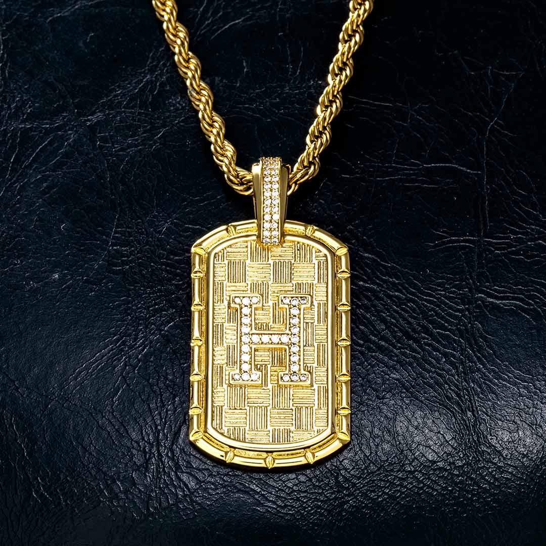 Iced A-Z Initial Letter Pendant in Gold Iced A-Z Initial Letter Pendant in Gold