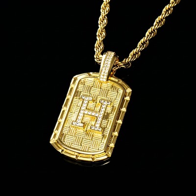 Iced A-Z Initial Letter Pendant in Gold