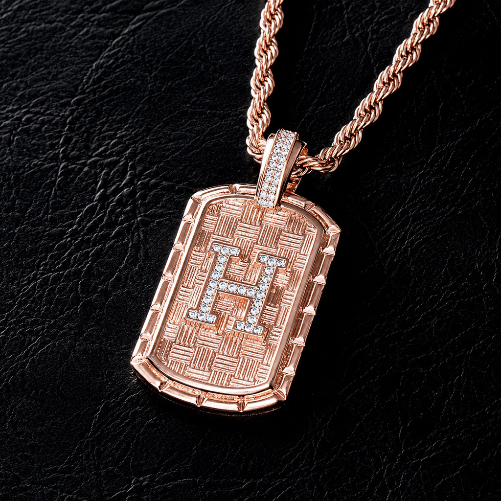 Iced A-Z Initial Letter Pendant in Gold