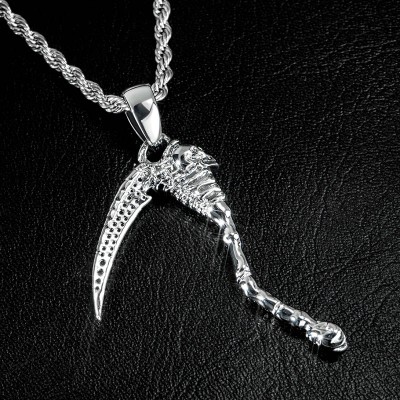 Iced Sickle of Death Skull Pendant
