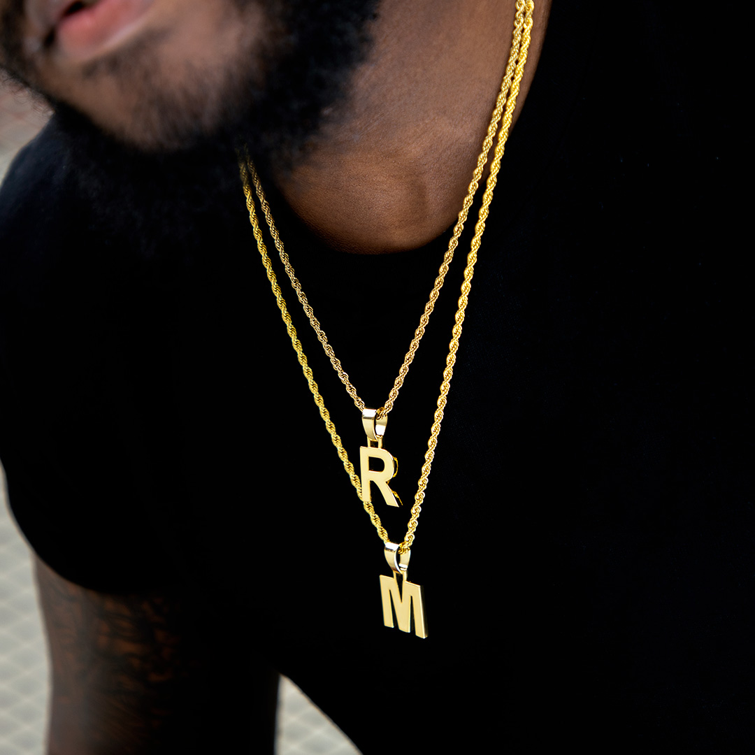 26 Block Letter Pendant in Gold