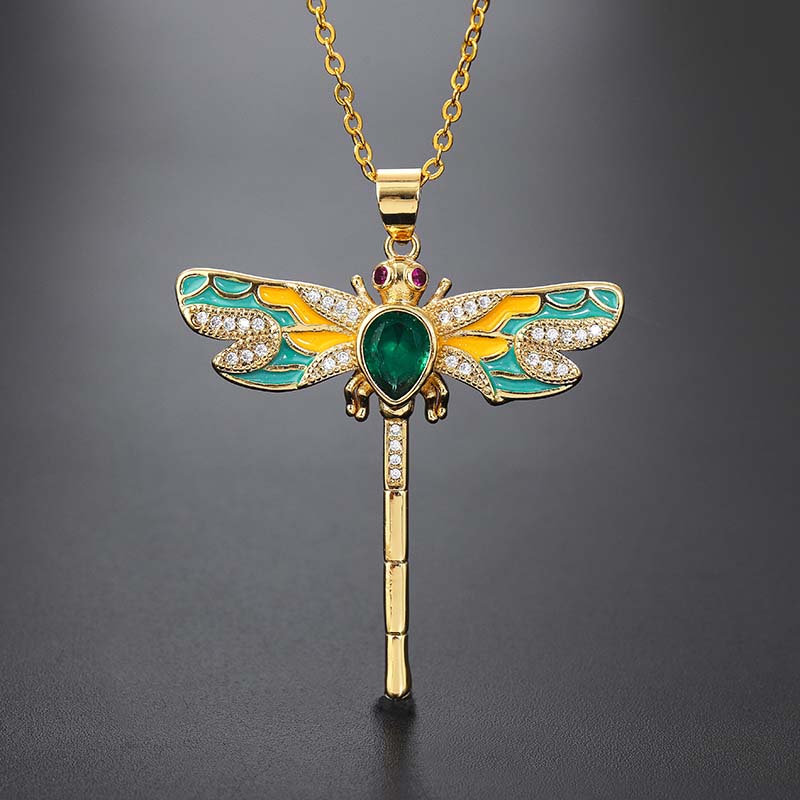  Iced Enamel Dragonfly in Gold
