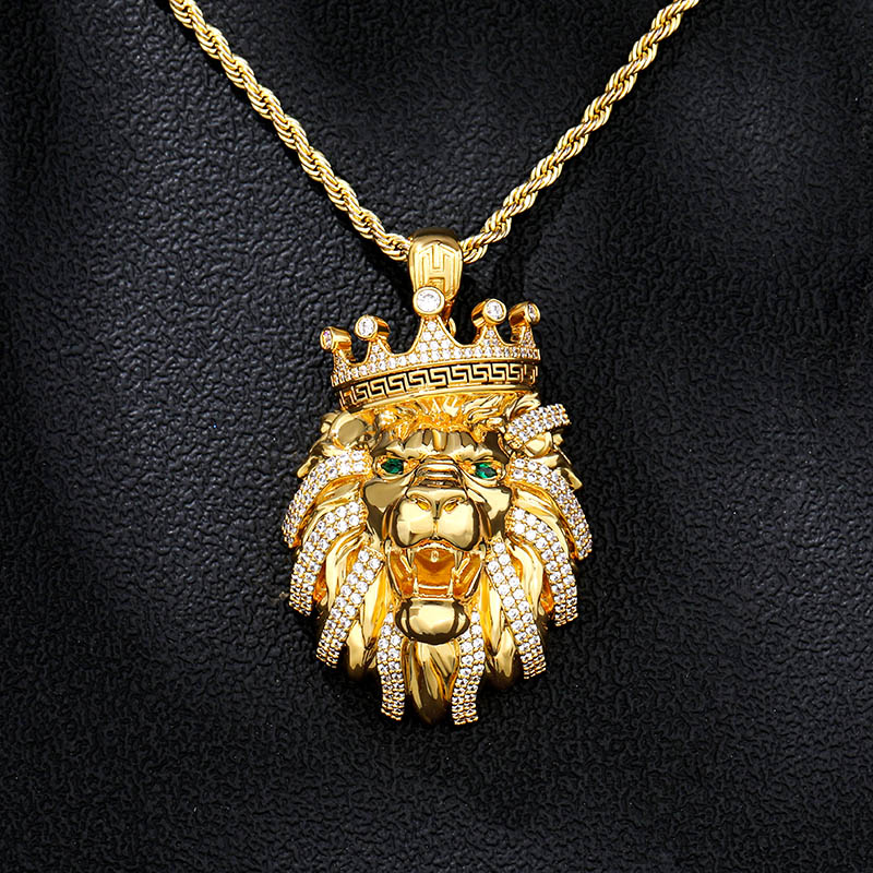 Iced Crown Lion Head Pendant Iced Crown Lion Head Pendant