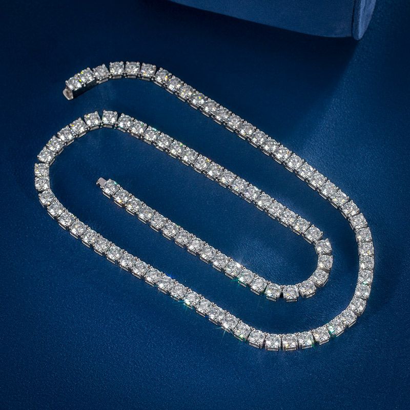 S925 Sterling Silver 5mm Moissanite Tennis Chain
