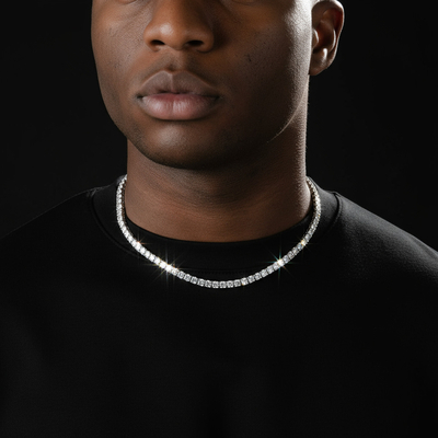 S925  Sterling Silver 5mm Moissanite Tennis Chain