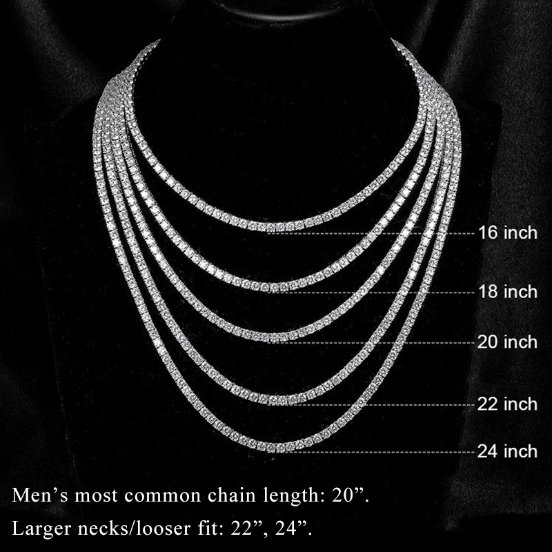 S925  Sterling Silver 5mm Moissanite Tennis Chain