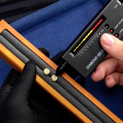 S925 Silver Micro Paved Moissanite Stud Earrings in 18K Gold Plated