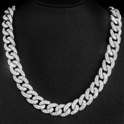 11mm Moissanite Miami Cuban Link Chain in S925 Silver