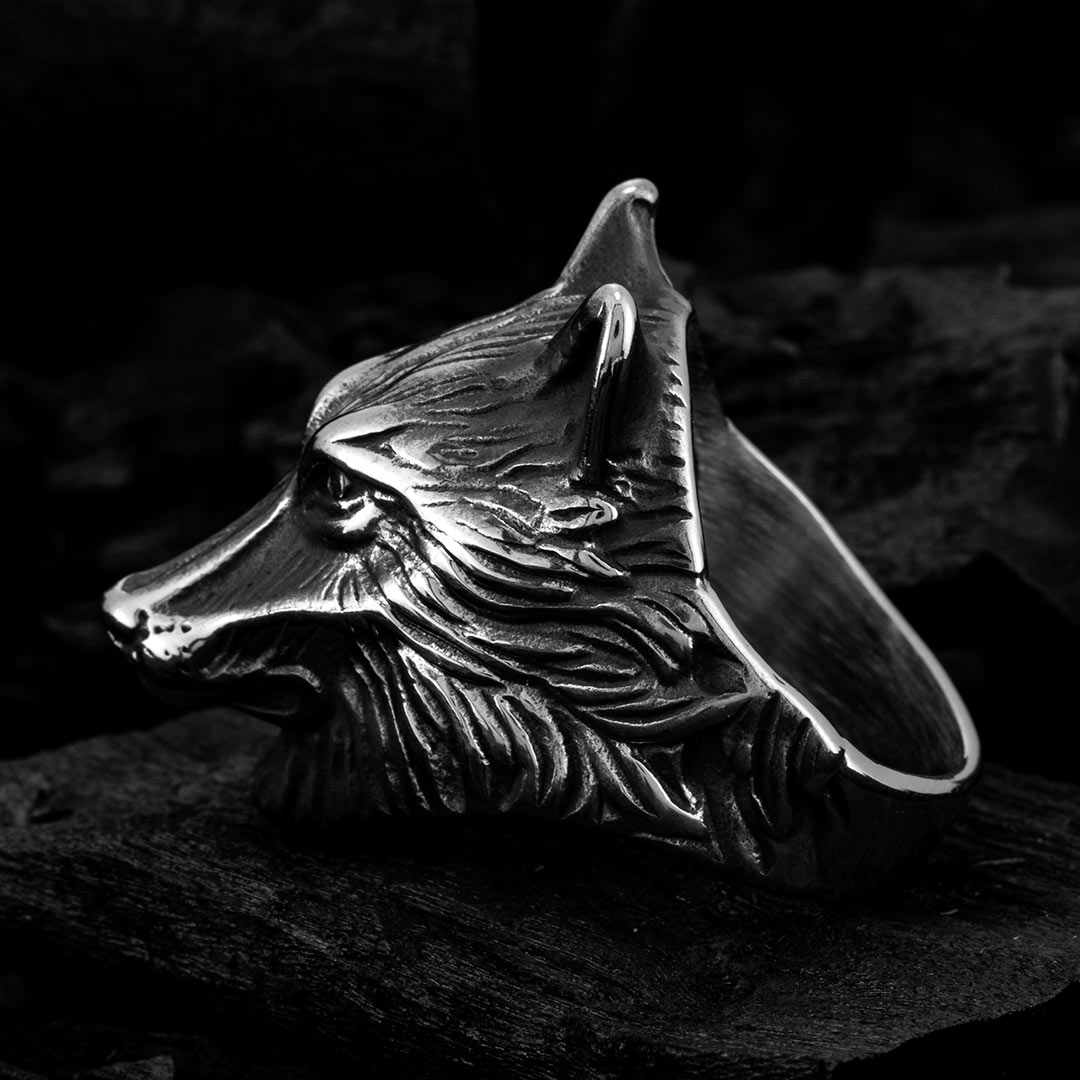 Vintage Wolf Stainless Steel Ring