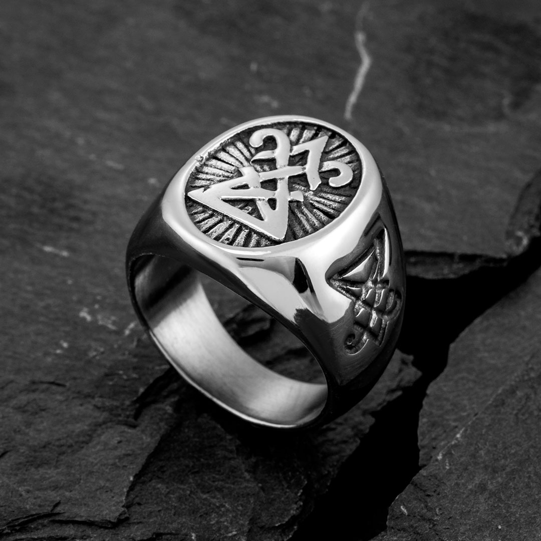 Gothic Sigil of Lucifer Stainless Steel Ring