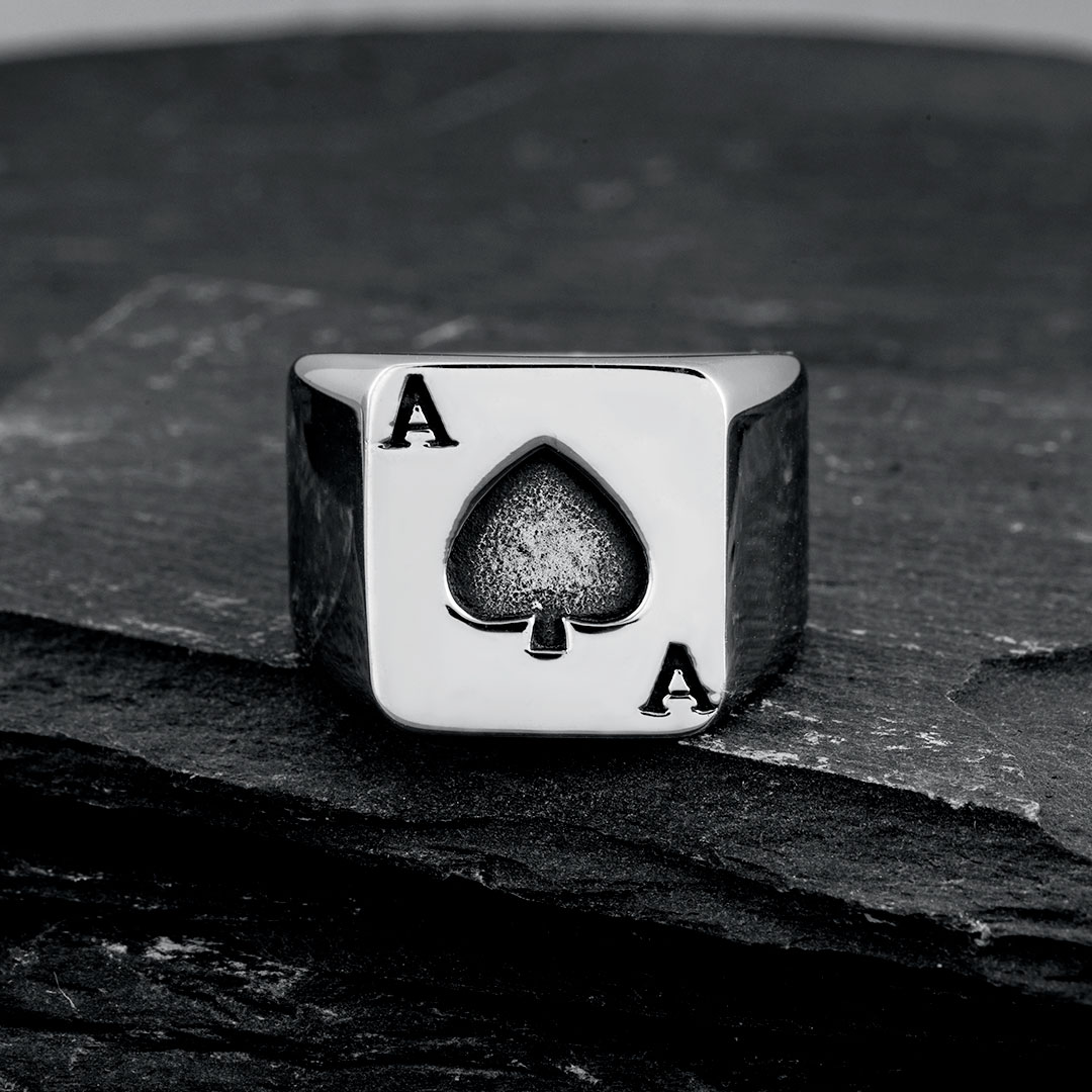 Ace of Spades Stainless Steel Ring