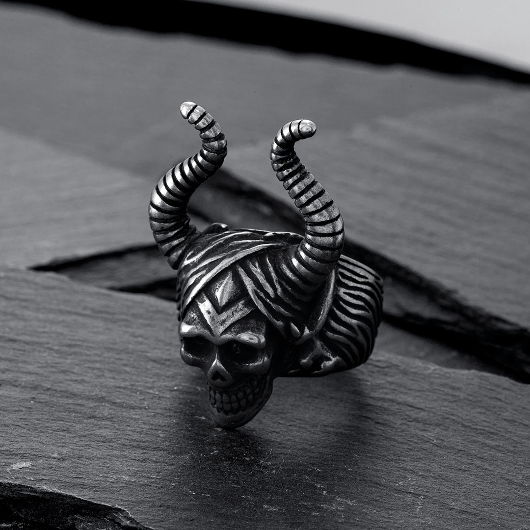 Devil Goat Skull Stainless Steel Ring