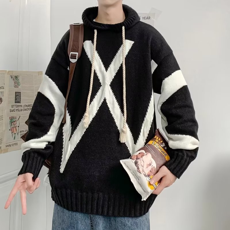 Vintage Hoodie Knit Sweater