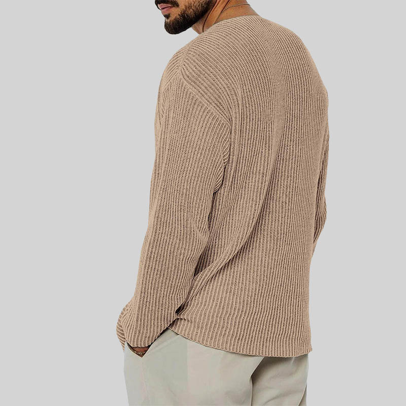 Men's Solid Color Long Sleeve Fashion Sweater