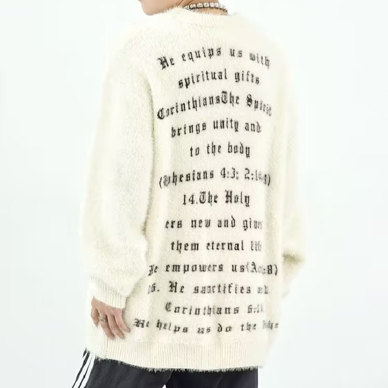 Loose Slouchy Letter Spider Sweater