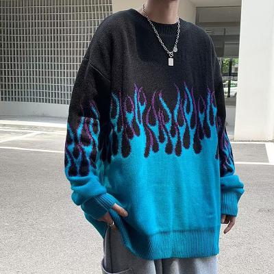 Retro Gradient Flame Hip Hop Sweater
