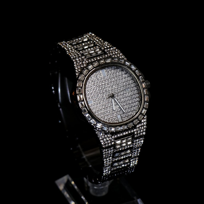 Iced Quartz Men's Fashion Watch in Black Gold
