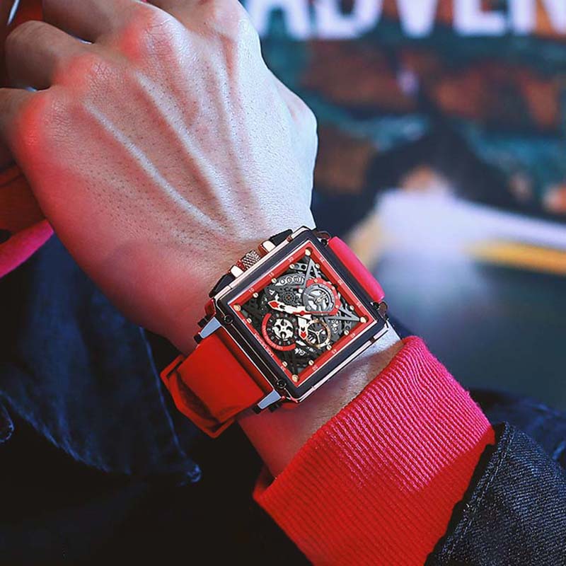 40mm Square Chronograph Luxury Men's Watch