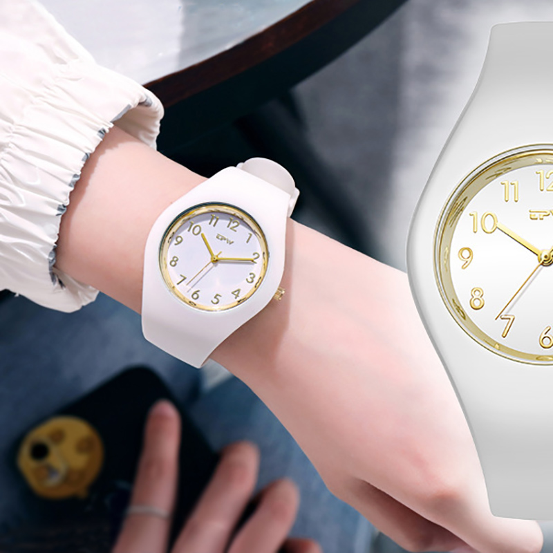 Starry Earth Rainbow Watch with Jelly Color Silicone Strap